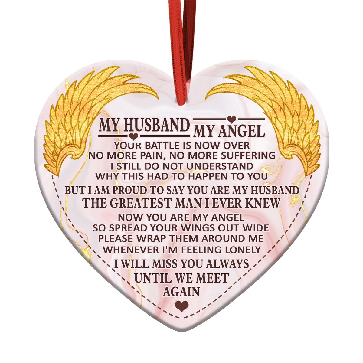 My Husband My Angel Ornament (Porcelain)