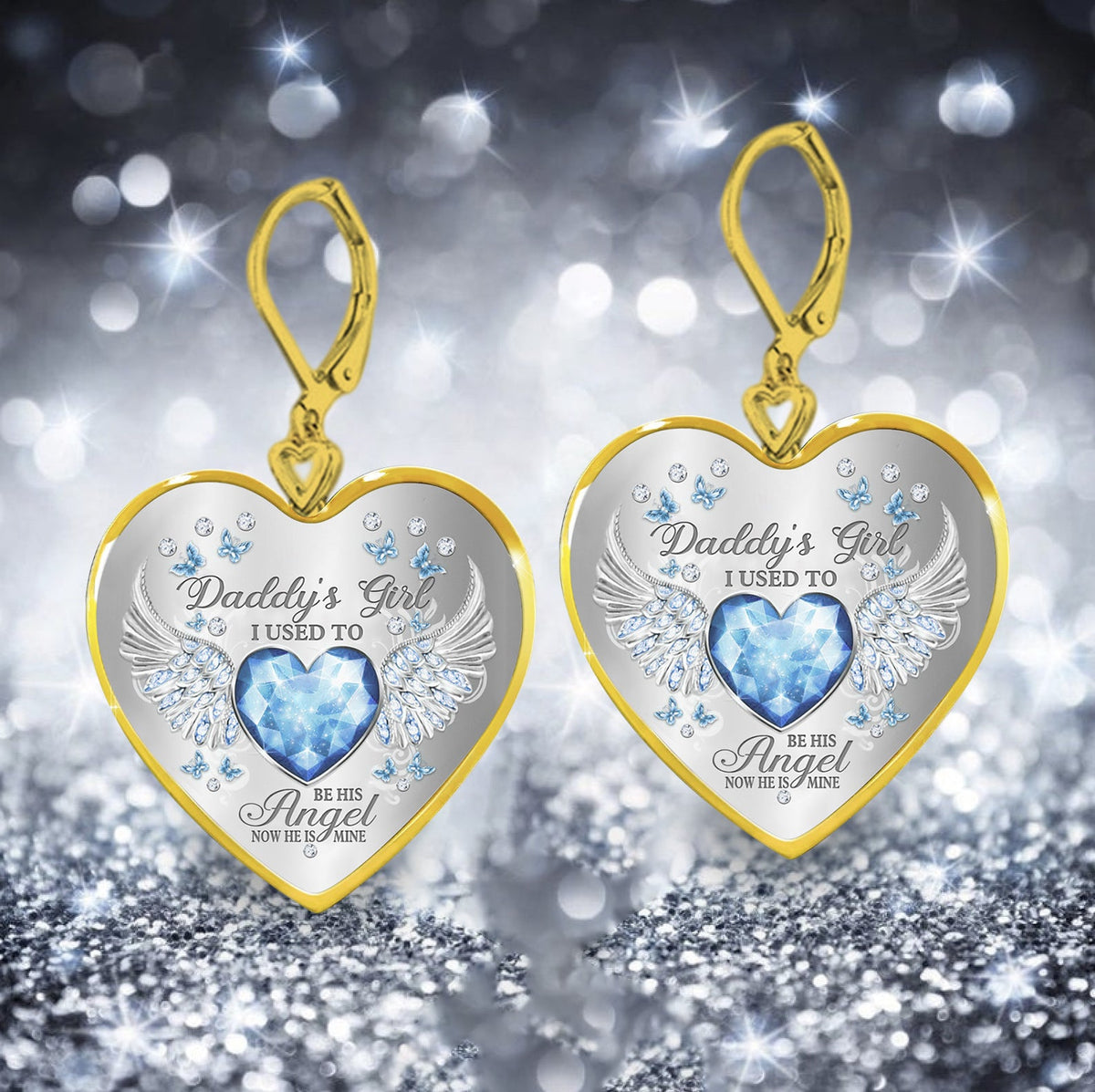 Daddy's Girl Birthstone Heart Earring