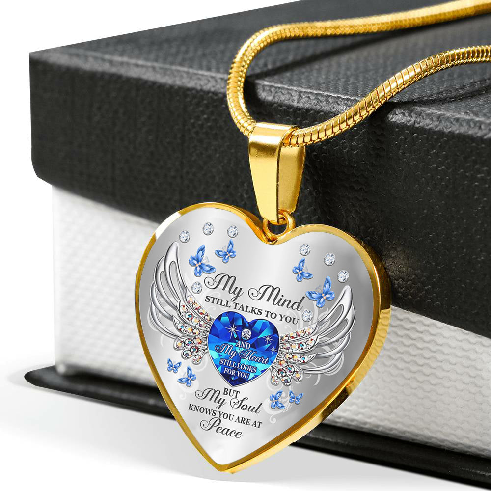 My Mind Still Talks To You Heart Necklace