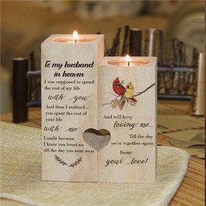 To My Husband In Heaven - Candle Holder