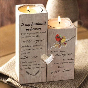 To My Husband In Heaven - Candle Holder