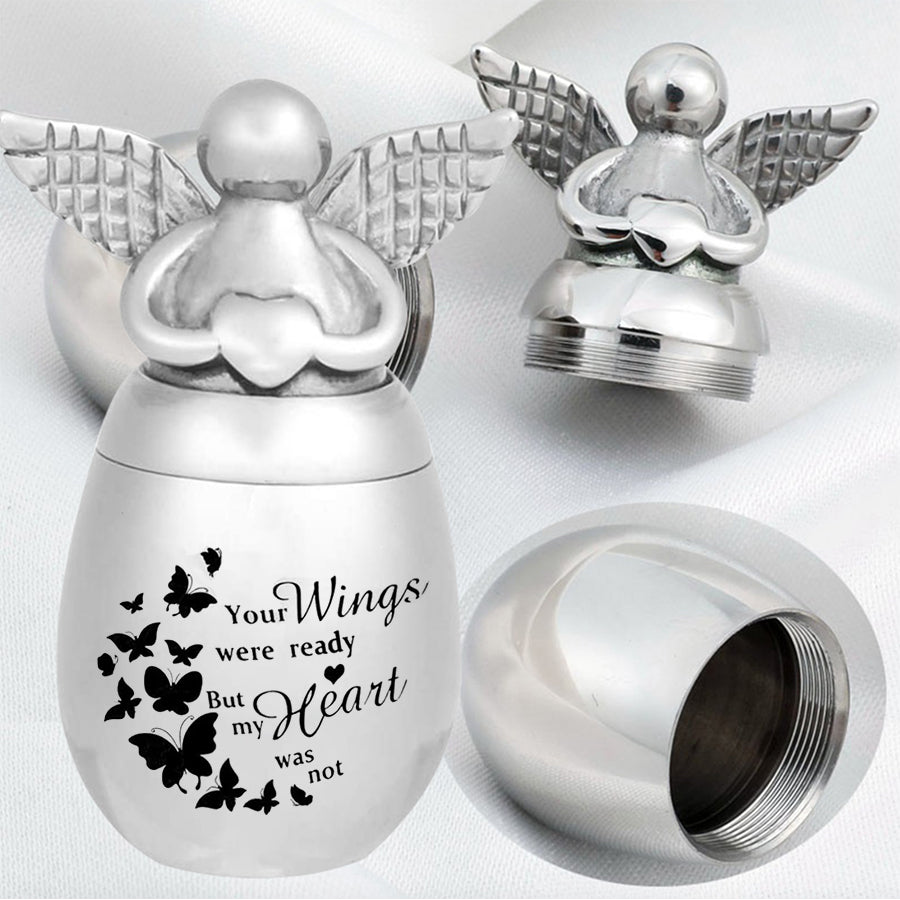 Mini Angel Butterfly Keepsake Urn for Ashes-Your Wings were Ready, But My Heart was Not