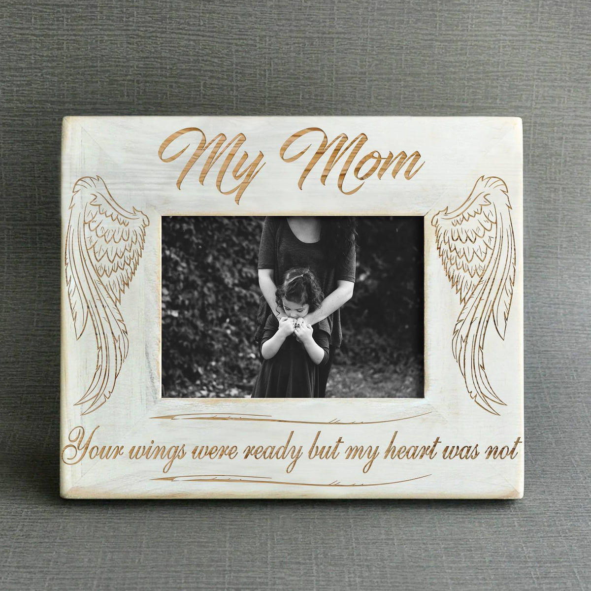 Engraved Memorial Wood Photo Frame