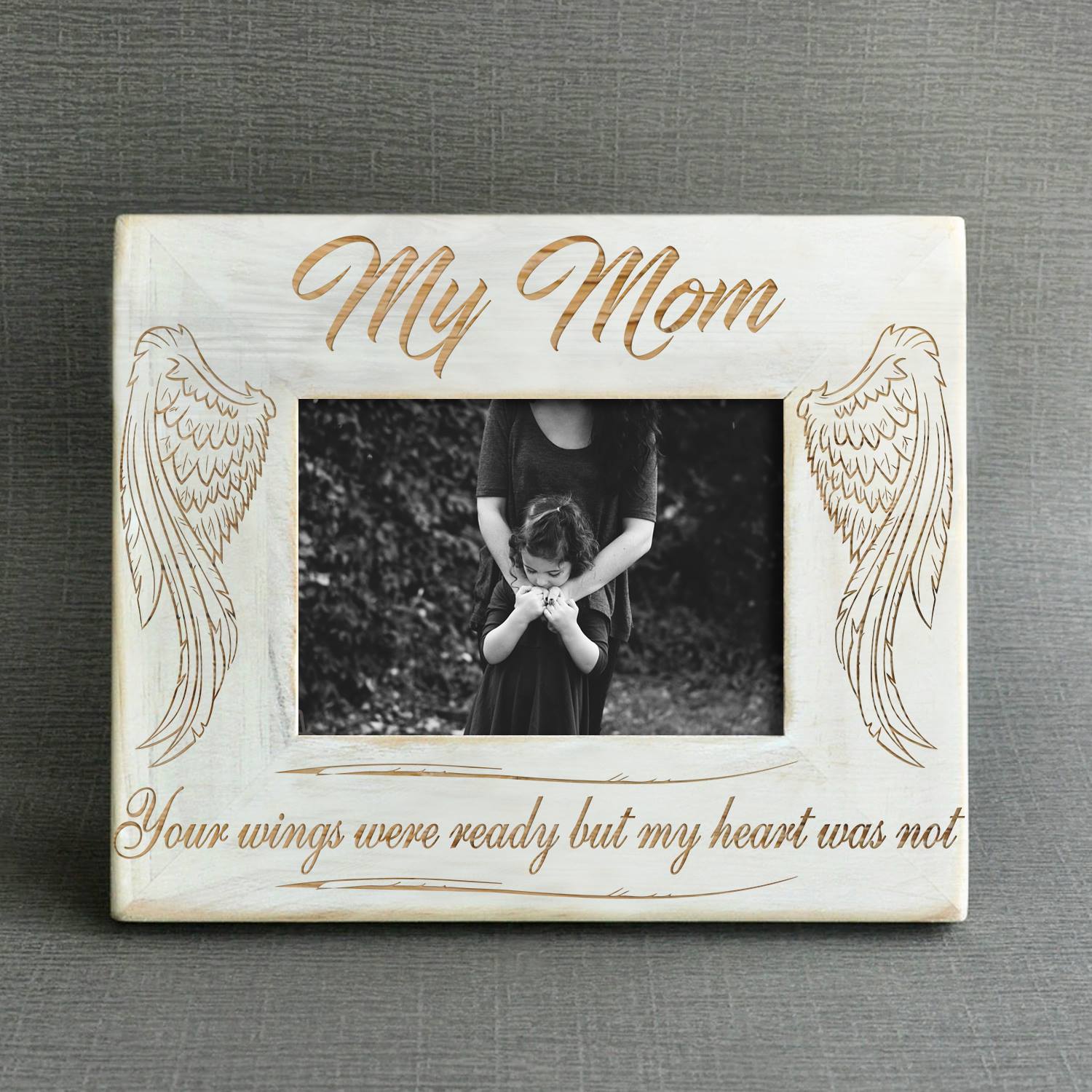 Engraved Memorial Wood Photo Frame