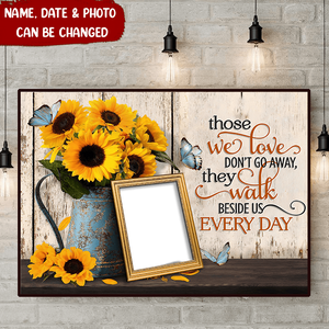 Personalized Photo Upload My Heart Knows You're At Peace Horizontal Poster