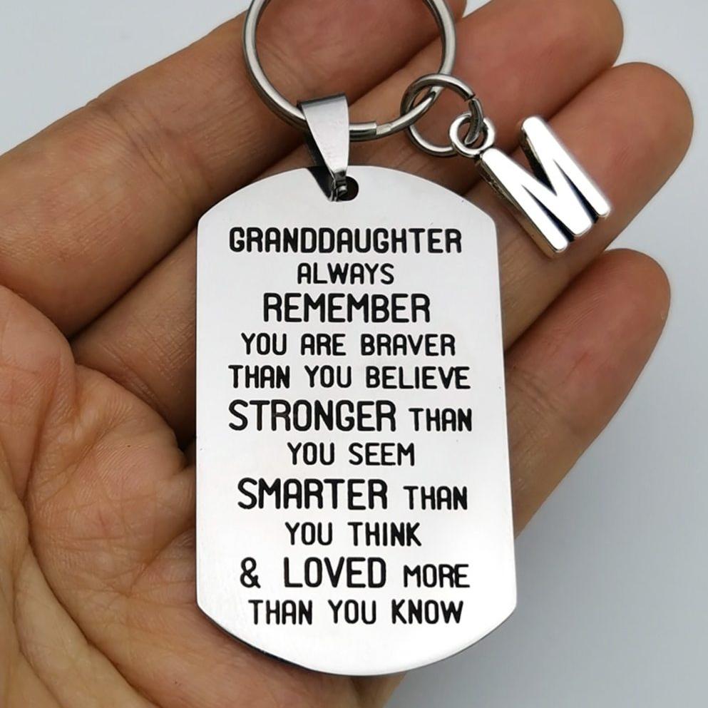 To My Grandson or Granddaughter Keychain