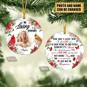 In Loving Memory Personalized Upload Photo Circle Ornament