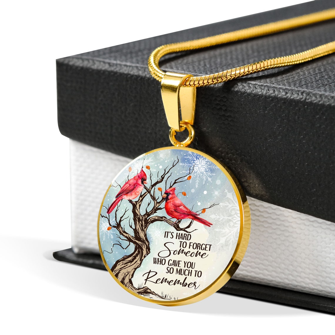 Memorial Cardinal Necklace - Circle Pendant Necklace