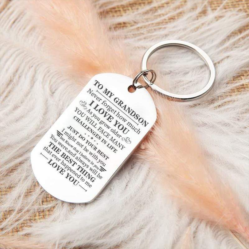 To My Grandson - Just Do Your Best - Inspirational Keychain