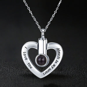 Silver Heart Urn Necklace for Ashes