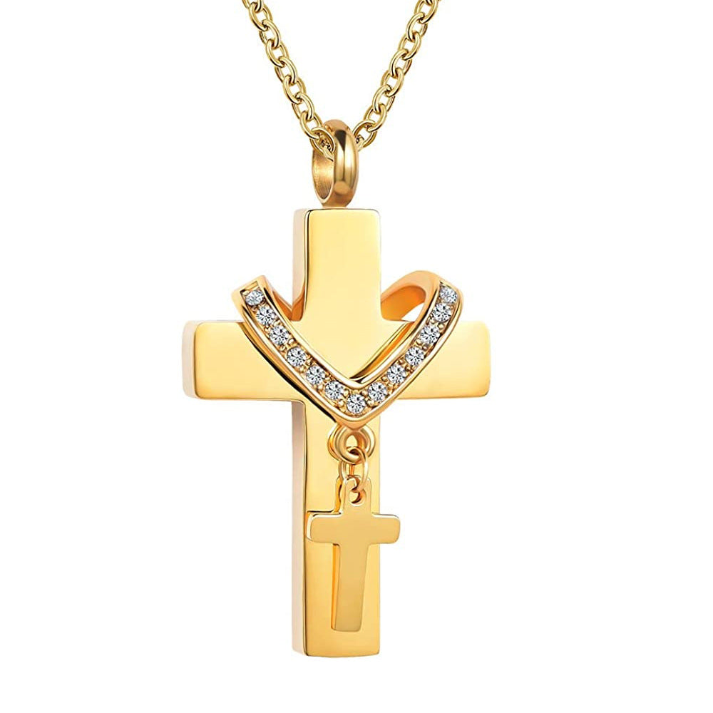 Gold cross deals urn necklace