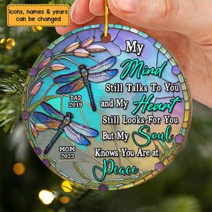 Dragonfly Memorial Christmas Gift Personalized Acrylic Circle Ornament