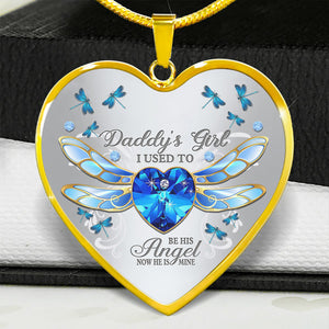 Daddy's Girl Dragonfly Heart Necklace