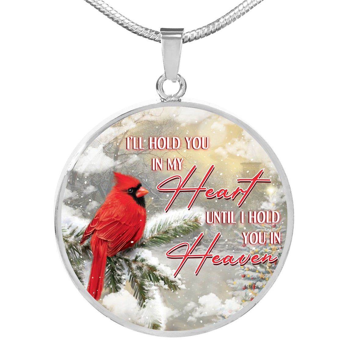Memorial Cardinal Necklace - Circle Pendant Necklace