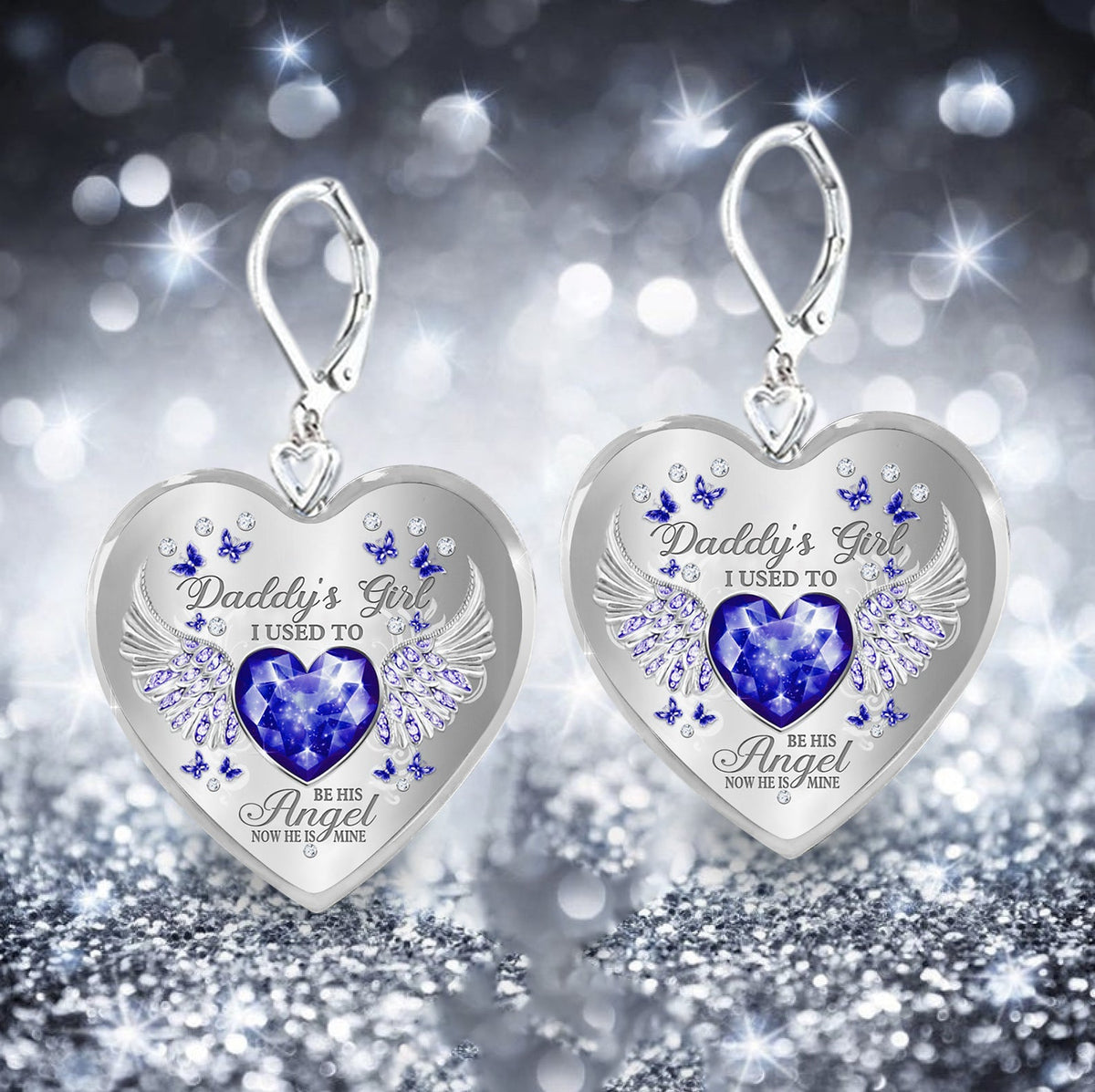 Daddy's Girl Birthstone Heart Earring