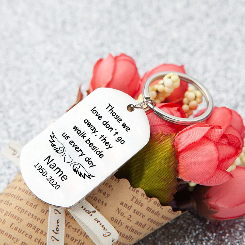 Personalized Memorial Engraved Silver Keychain