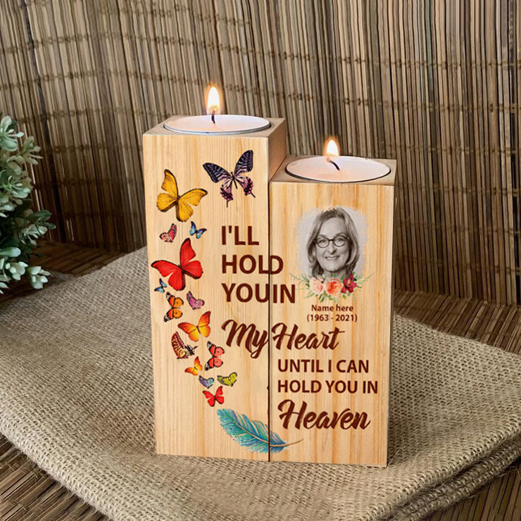 I'll Hold In My Heart - Personalized Memorial Candle Holder