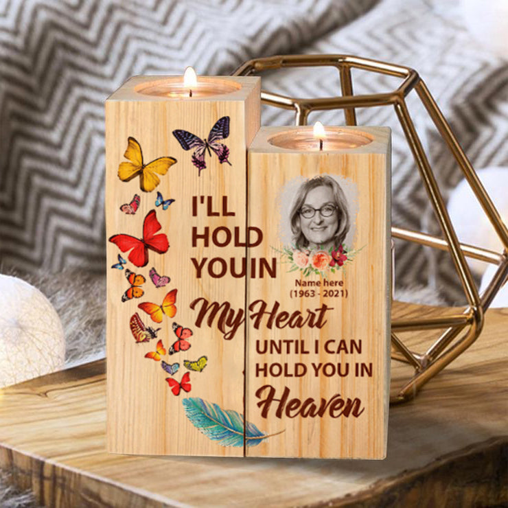 I'll Hold In My Heart - Personalized Memorial Candle Holder