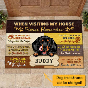 Dog When Visiting My House Personalized Doormat