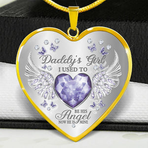 Daddy's Girl Birthstone Heart Necklace