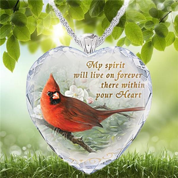 Memorial Cardinal Heart Necklace