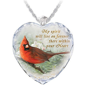 Memorial Cardinal Heart Necklace