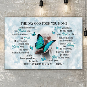 The Day God Took You Home Personalized Horizontal Poster