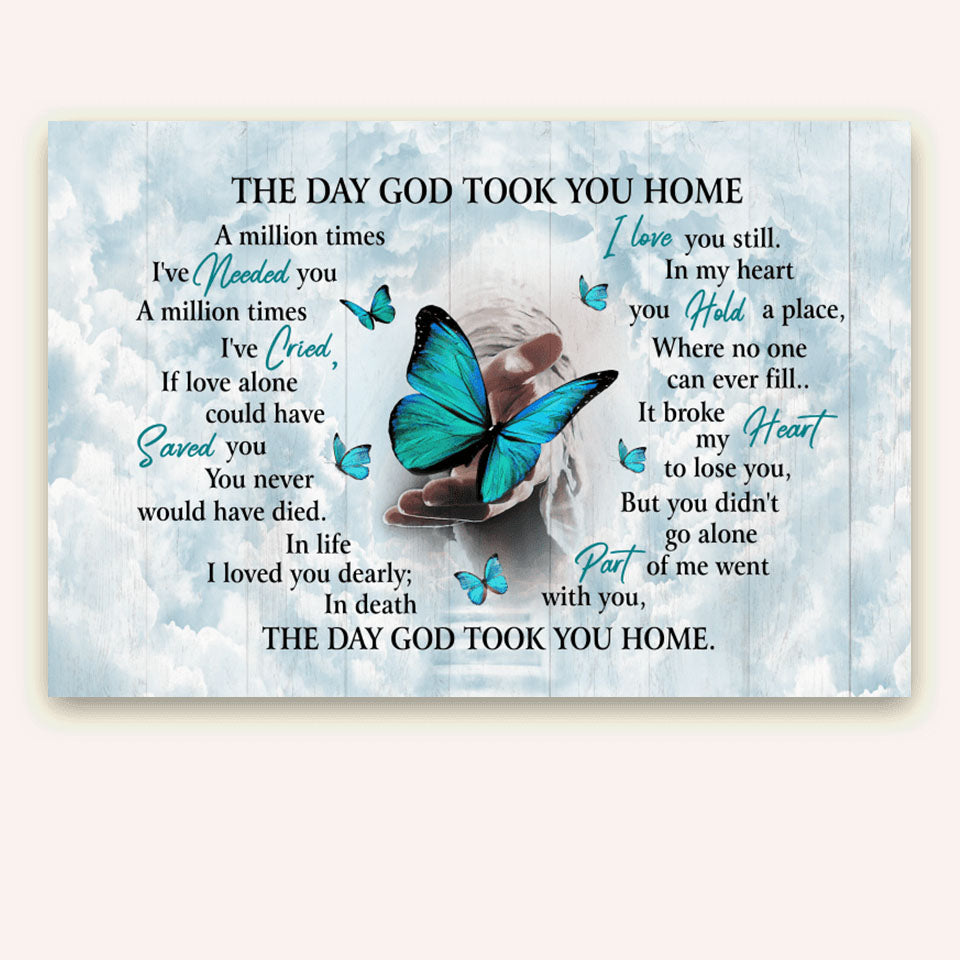 The Day God Took You Home Personalized Horizontal Poster - HAPPARY