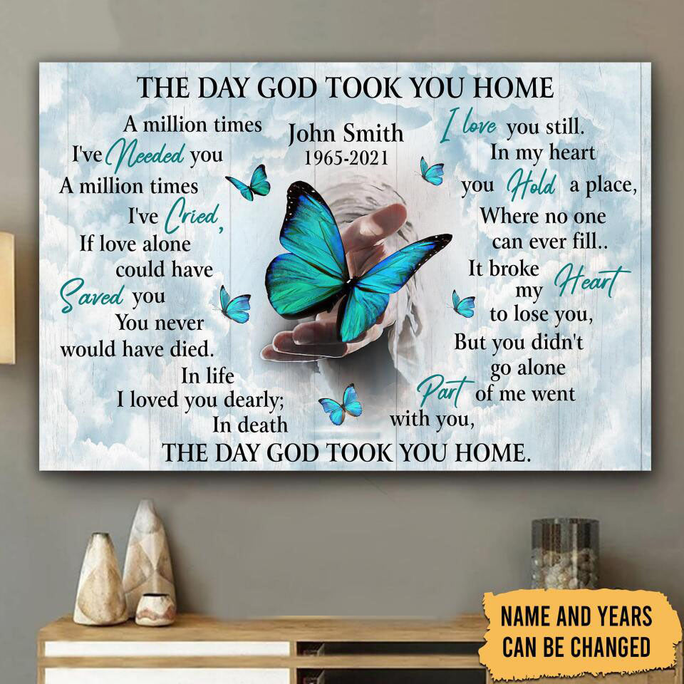 The Day God Took You Home Personalized Horizontal Poster