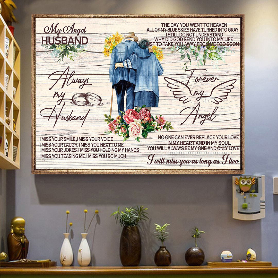 Always My Husband Forever My Angel Horizontal Poster