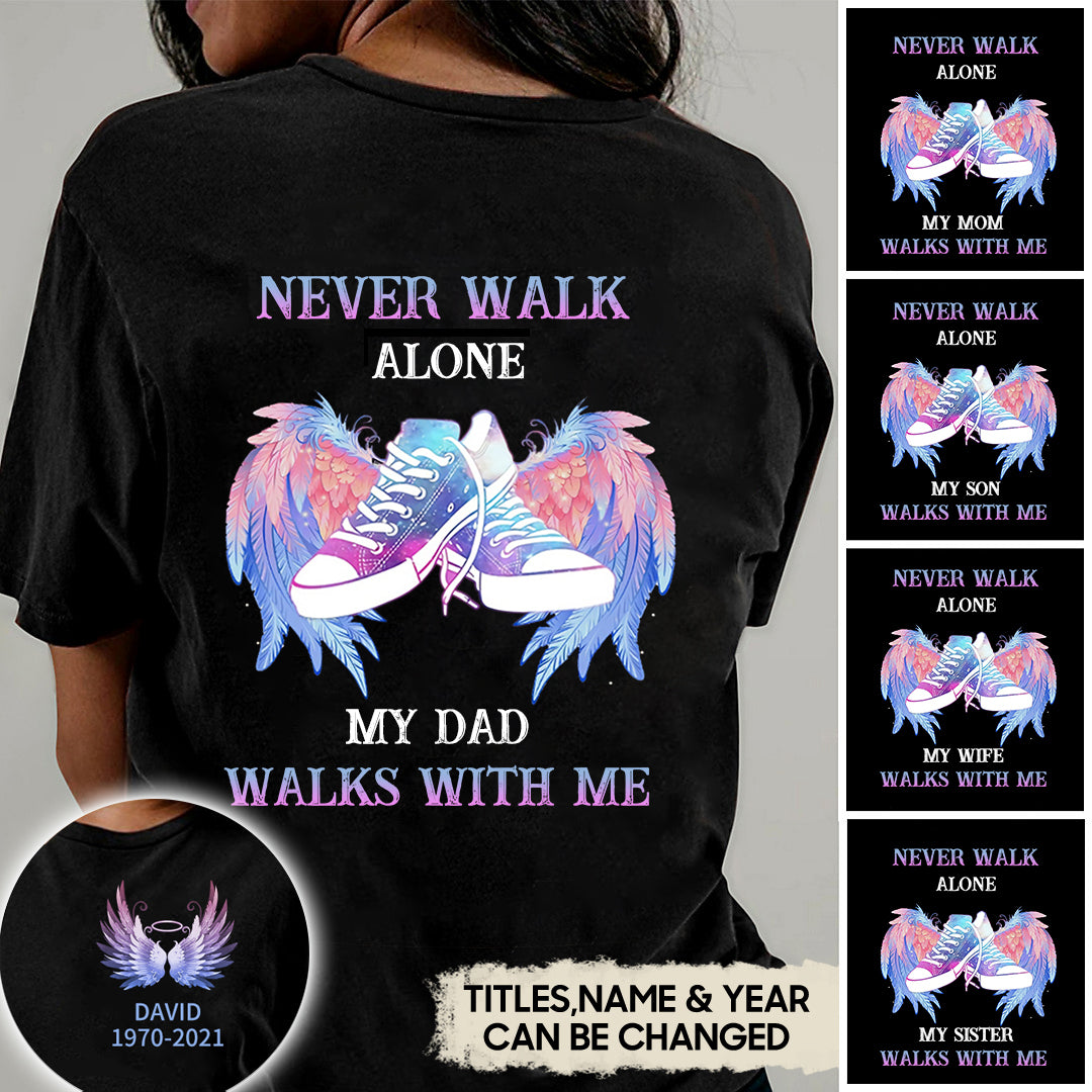 Angel Wings My Love Walks With Me Personalized T-shirt