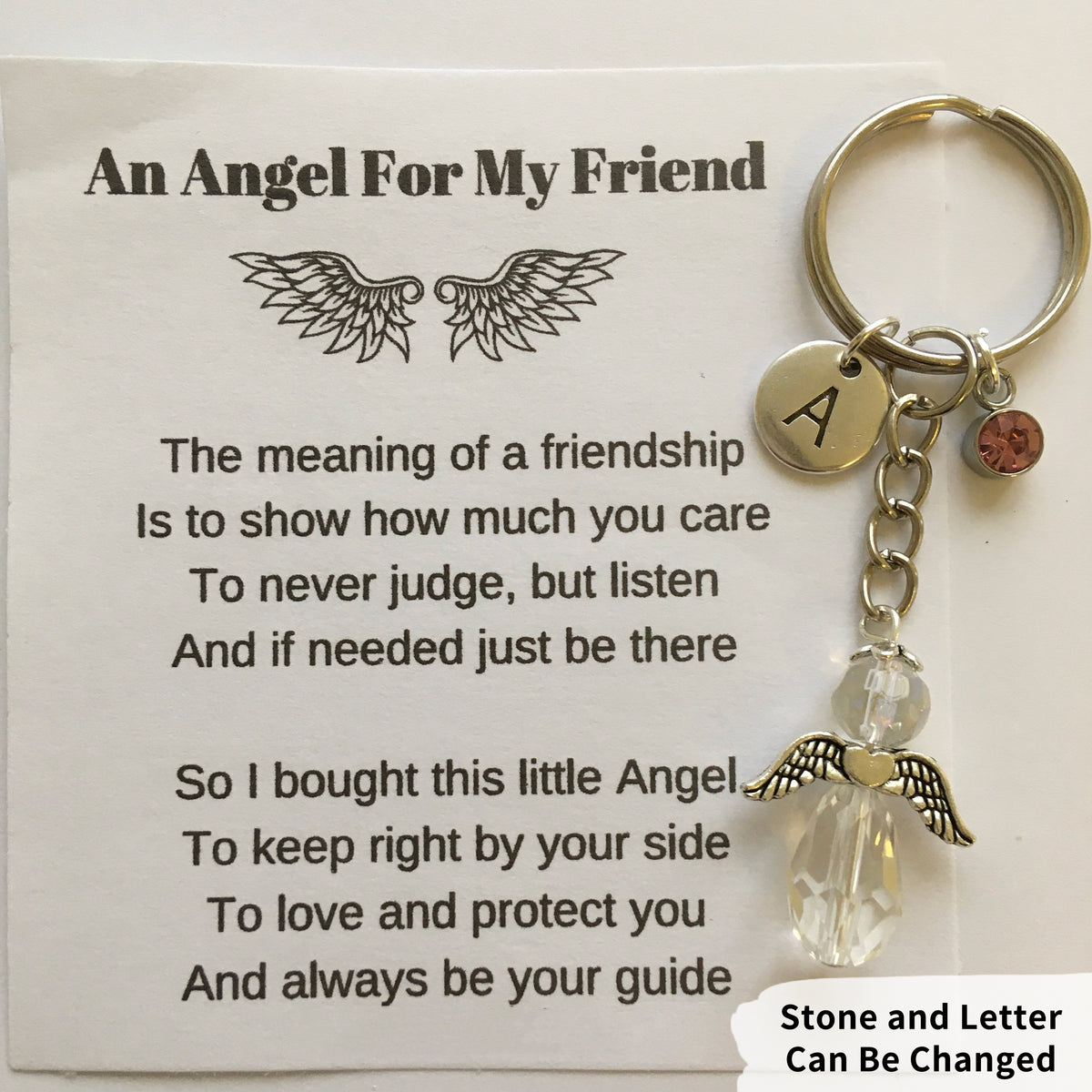 Personalized Guardian Angel Keychain - Best Friend Gift🎁