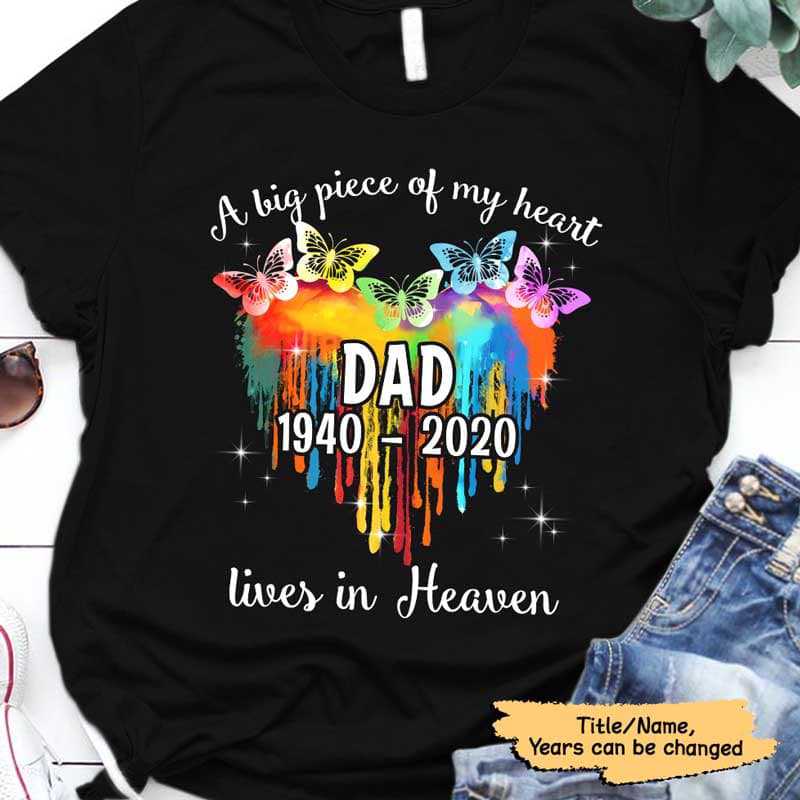Colorful Butterfly Melting Heart - Personalized T-Shirt