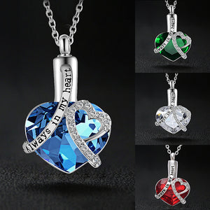 Always In My Heart Blue Zircon Urn Necklace