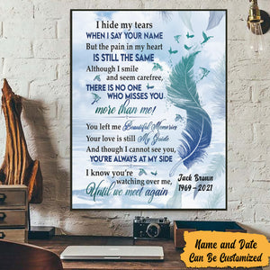 I Hide My Tears When I Say Your Name - Memorial Gift - Personalized Custom Poster