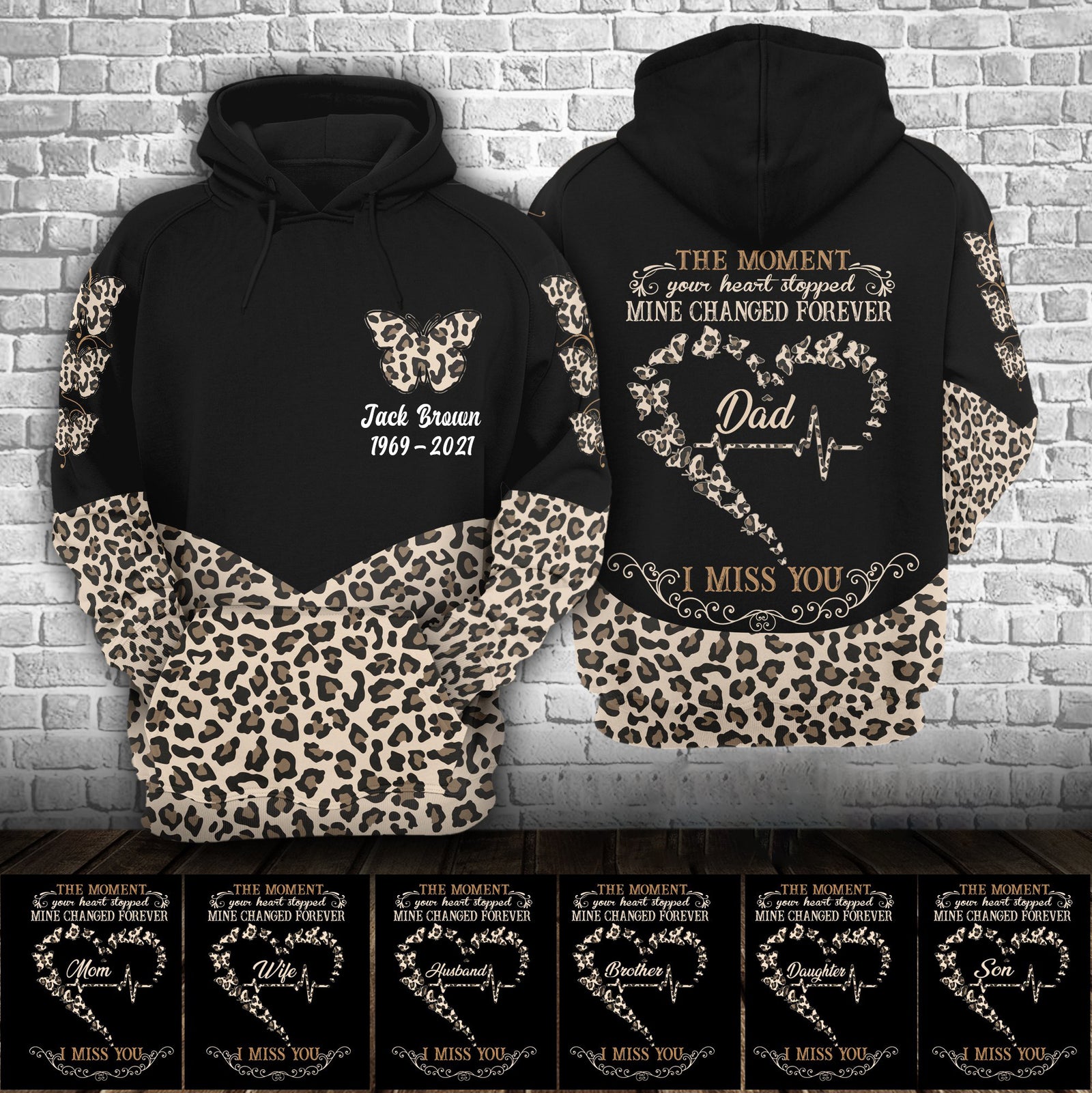 Your Heart Stopped Mine Changed Forever Personalized All Over Print Hoodie