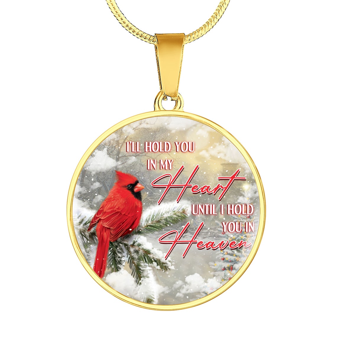 Memorial Cardinal Necklace - Circle Pendant Necklace