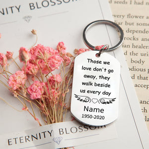 Personalized Memorial Engraved Silver Keychain