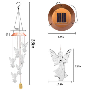 Personalized Guardian Angel Solar Memorial Wind Chimes