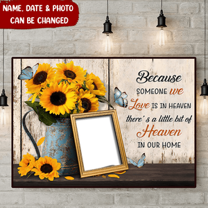 Personalized Photo Upload My Heart Knows You're At Peace Horizontal Poster