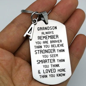 To My Grandson or Granddaughter Keychain