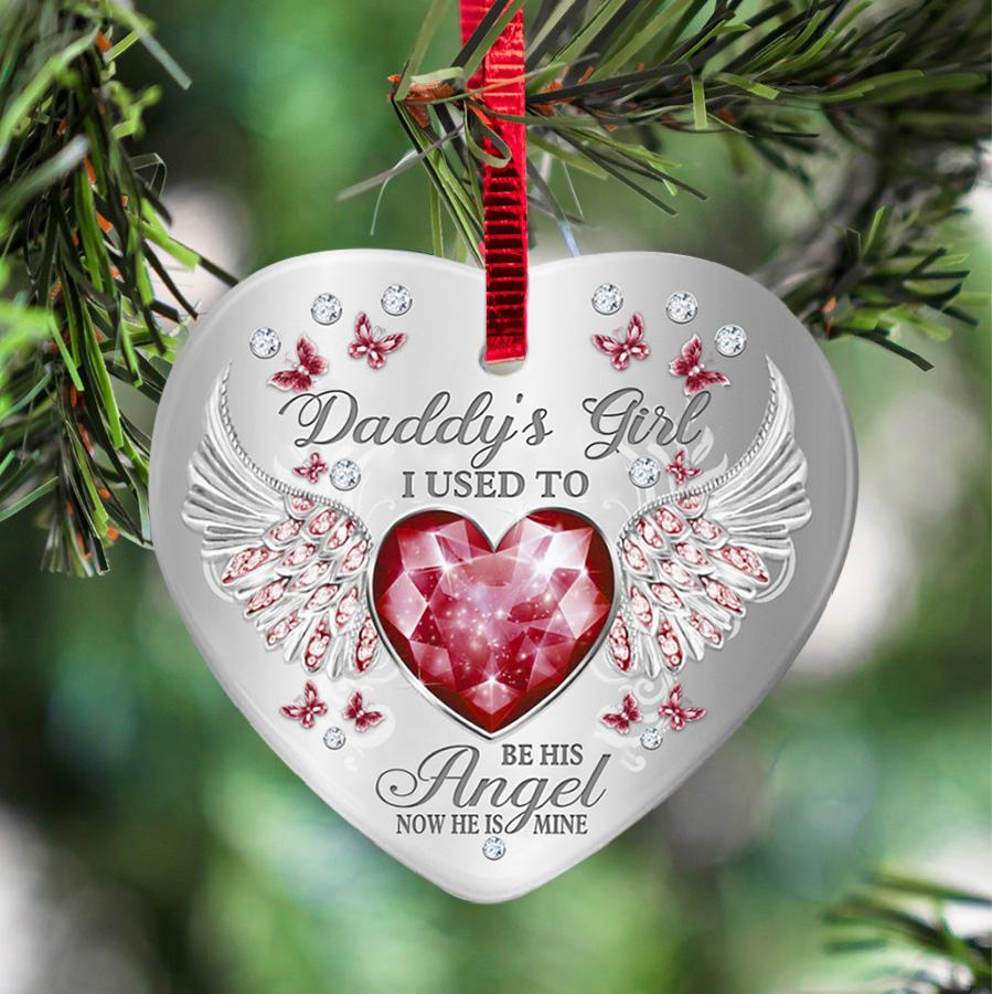 Daddys Girl Birthstone Heart Ornament (Porcelain)
