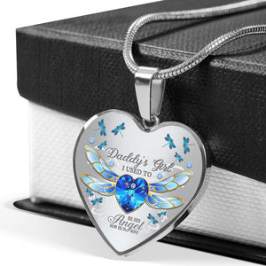 Daddy's Girl Dragonfly Heart Necklace