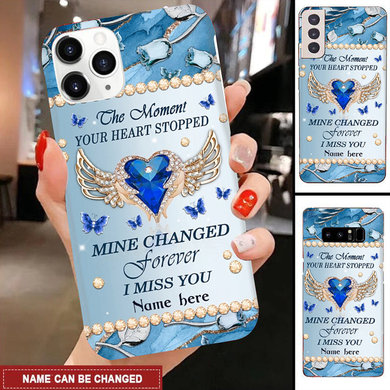 The Moment Your Heart Stopped Personalized Glass Phone Case