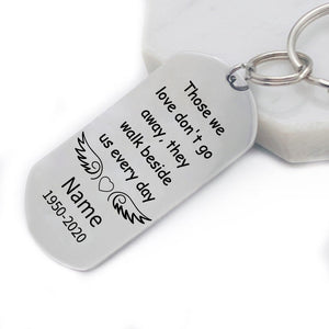 Personalized Memorial Engraved Silver Keychain