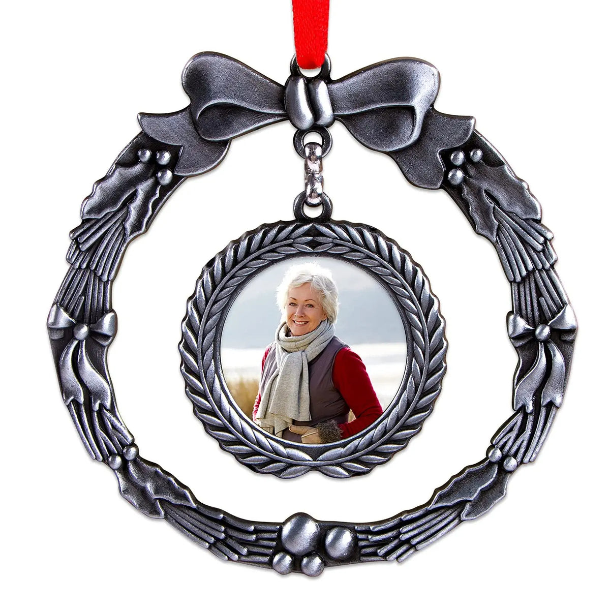 Personalized Metal Angel Picture Frame Memorial Christmas Ornaments