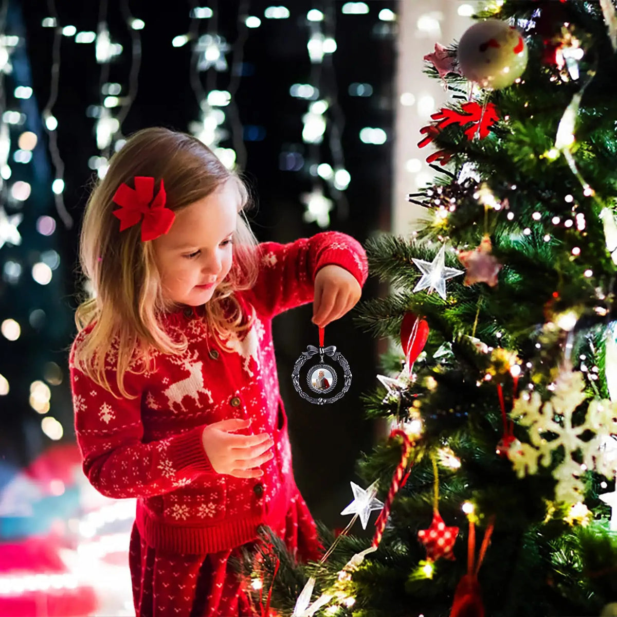 Personalized Metal Angel Picture Frame Memorial Christmas Ornaments