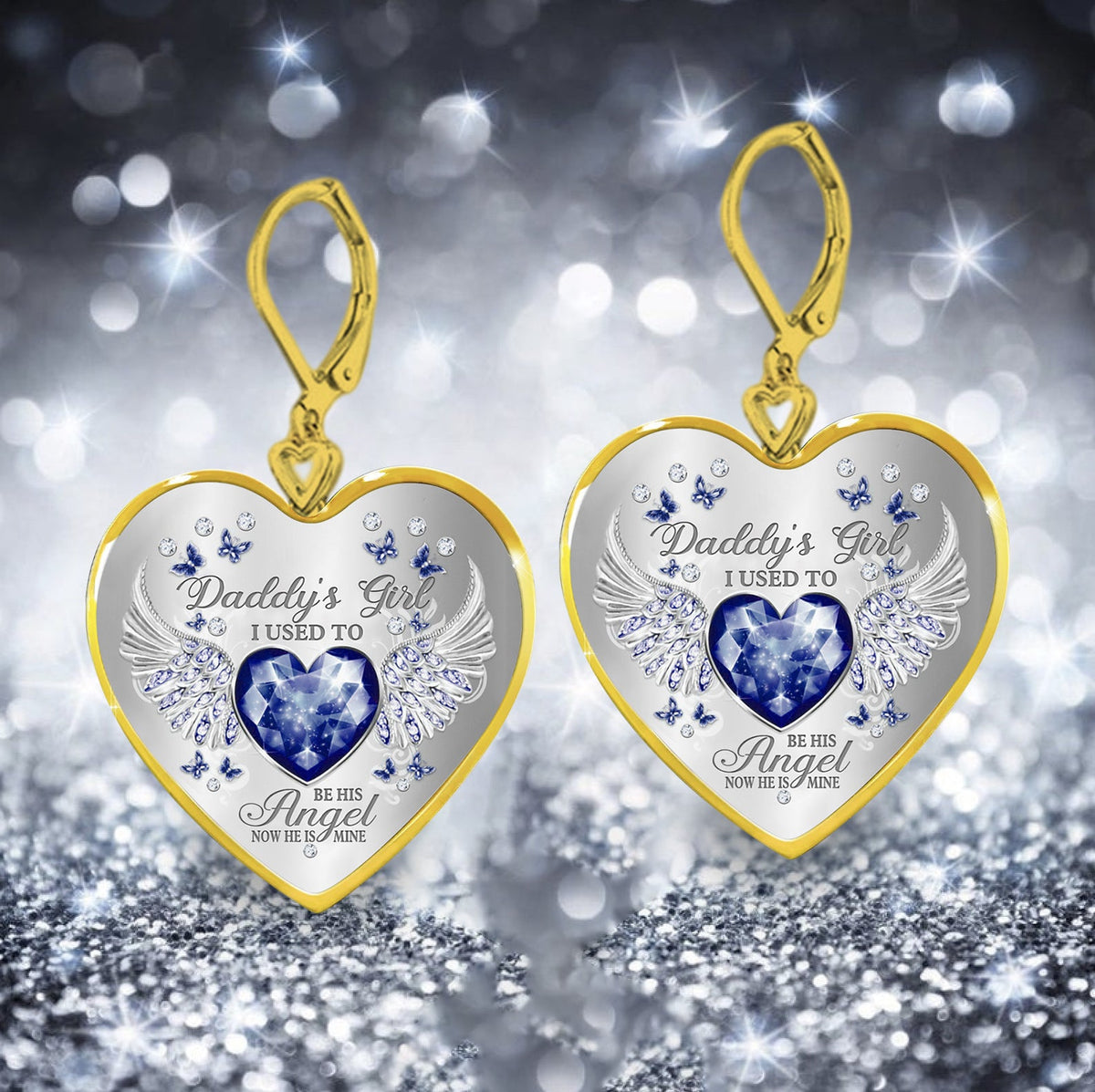 Daddy's Girl Birthstone Heart Earring