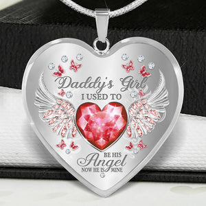 Daddy's Girl Birthstone Heart Necklace