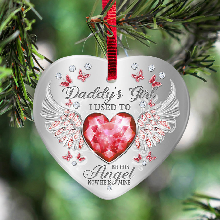 Daddys Girl Heart Ornament (Porcelain)